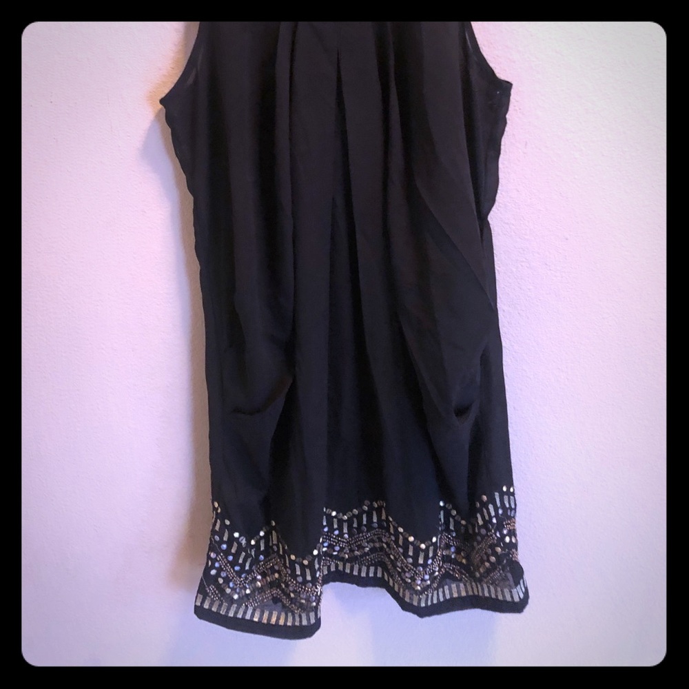 Embroidered and beaded black sheer tank dress ✨✨💐
